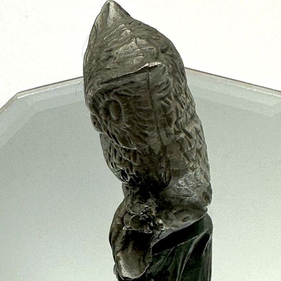 Vintage 1982 Rawcliffe Pewter Owl Perched On Branch Figurine Collectible 1.5” - Picture 2 of 5